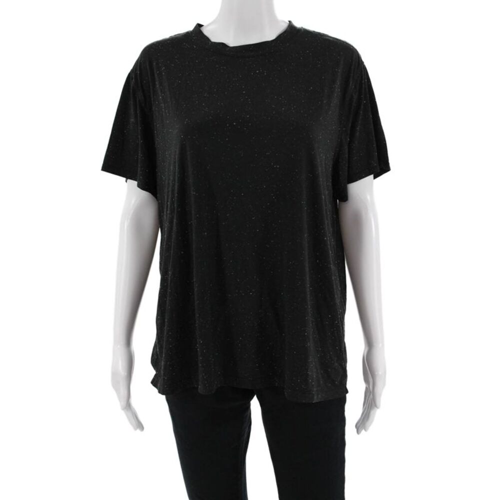 Lululemon Womens Printed Crew Neck Short Sleeve Active Top Black Size 6